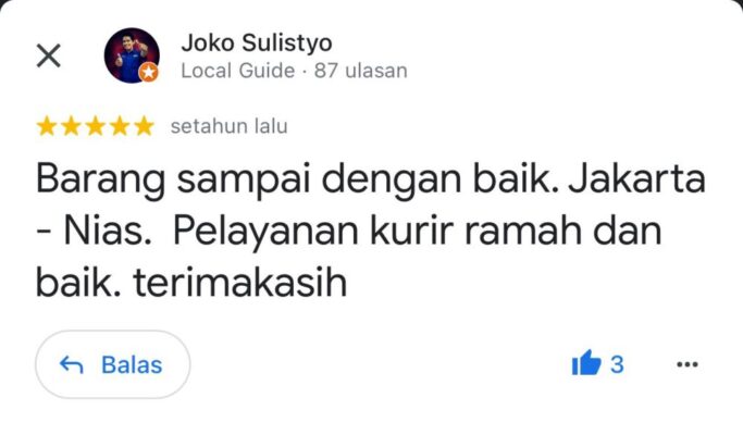 Gambar Pemberian Bintang dari Customer
